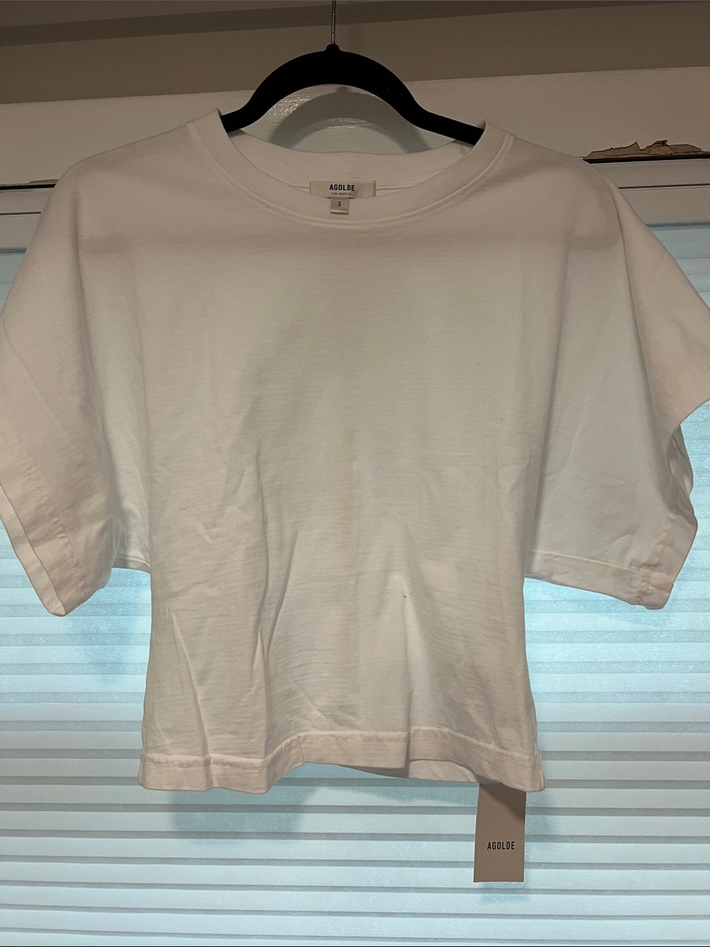 Agolde White Cropped Boxy Tee Top